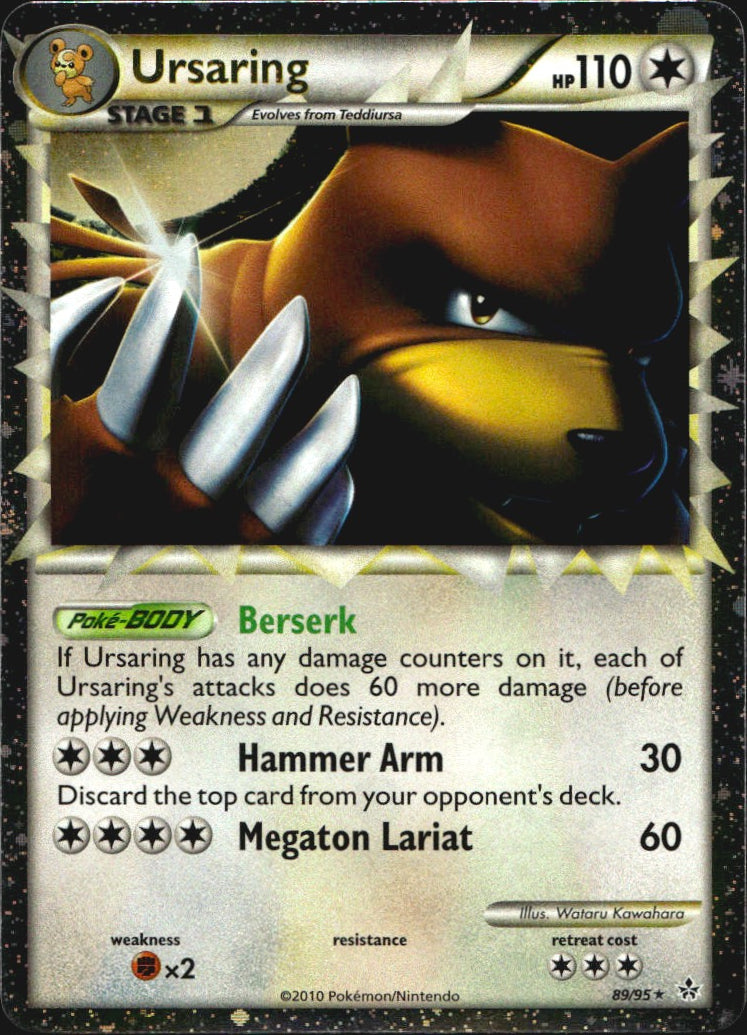 Ursaring 89/95 Rare Prime HGSS Unleashed Pokemon Lightly Played