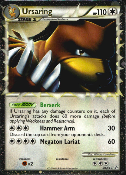 Ursaring 89/95 Rare Prime HGSS Unleashed Pokemon Lightly Played