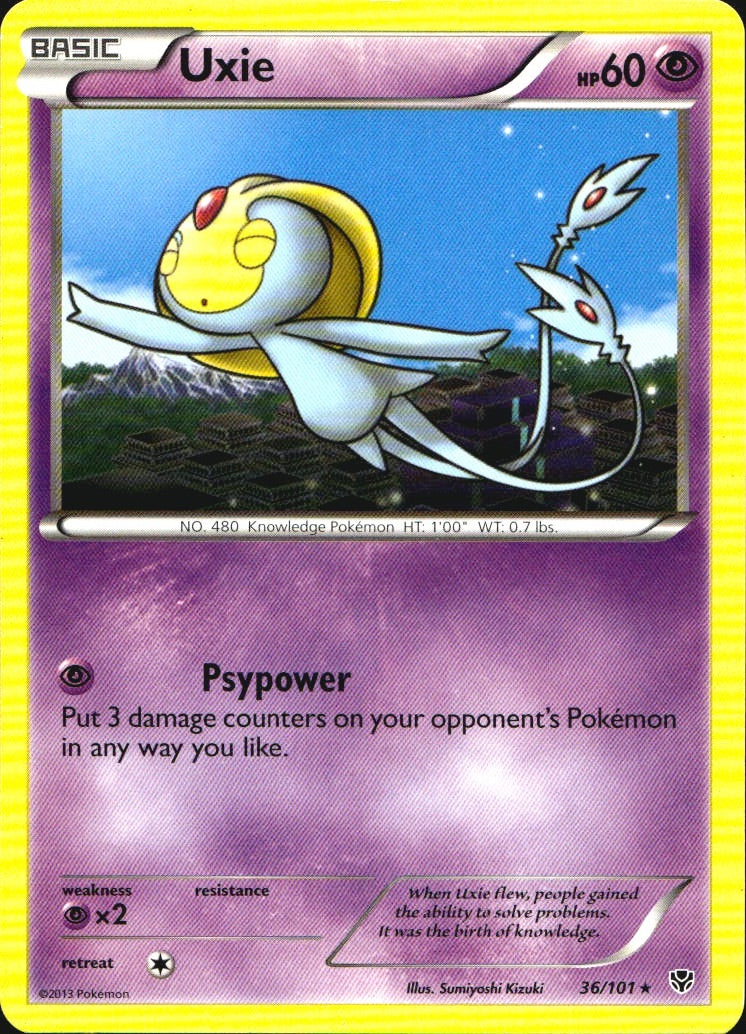 Uxie 36/101 Rare Plasma Blast Pokemon Near Mint