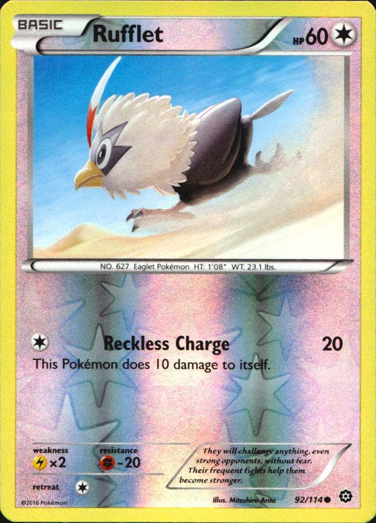 Rufflet 92/114 Common Steam Siege Pokemon Reverse Holo Near Mint