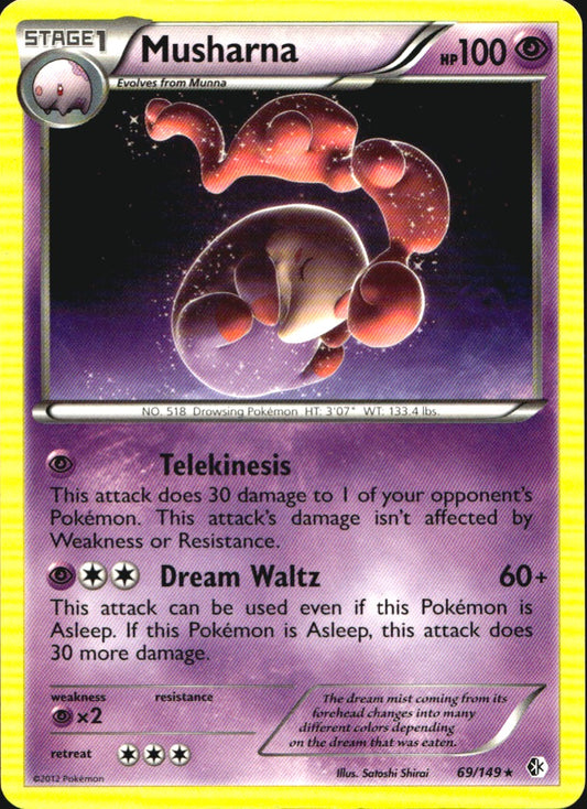 Musharna 69/149 Rare Boundaries Crossed Pokemon Near Mint