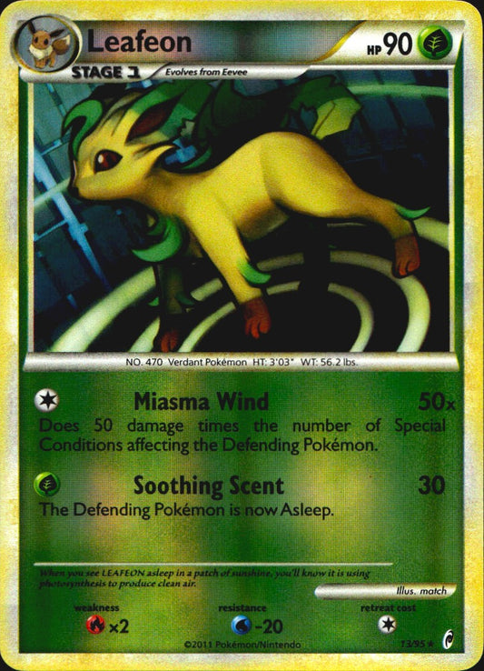 Leafeon 13/95 Holo Rare Call of Legends Pokemon Reverse Holo Near Mint