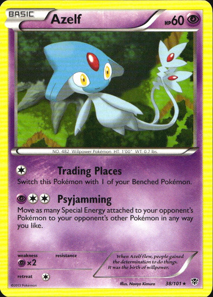 Azelf 38/101 Rare Plasma Blast Pokemon Near Mint