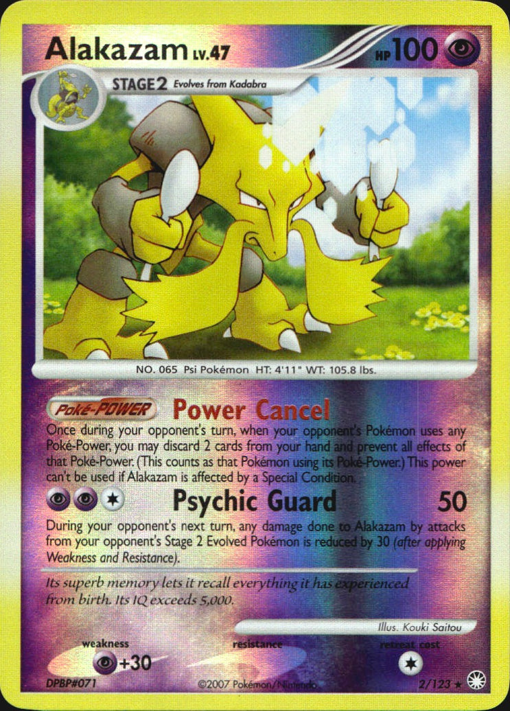 Alakazam 2/123 Mysterious Treasures Pokemon Reverse Holo Near Mint