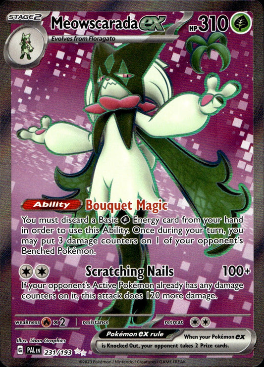 Meowscarada ex 231/193 Ultra Rare Paldea Evolved Pokemon Near Mint