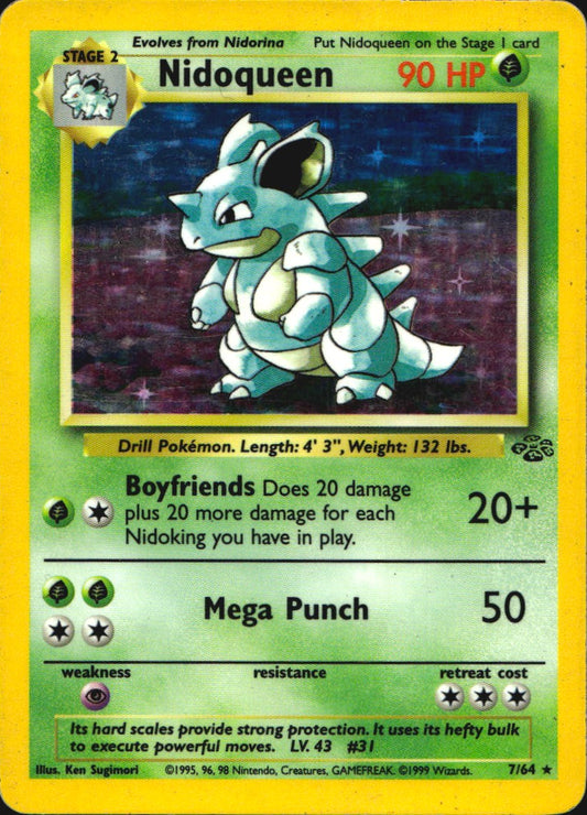 Nidoqueen 7/64 Holo Rare Jungle Pokemon Heavily Played