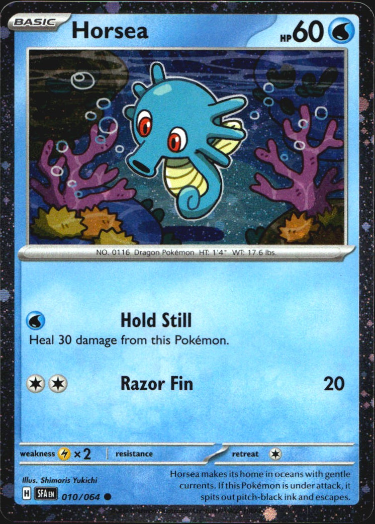 Horsea 010/064 Cosmos Holo Common Shrouded Fable Pokemon Near Mint