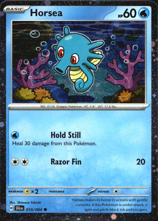 Horsea 010/064 Cosmos Holo Common Shrouded Fable Pokemon Near Mint