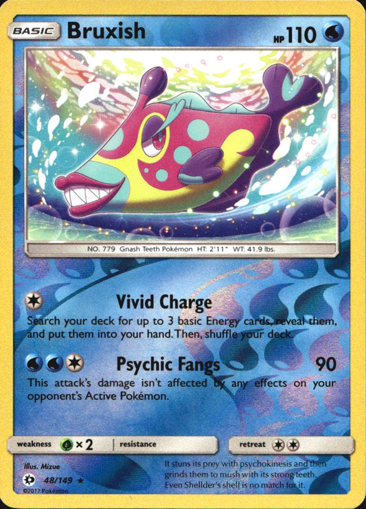 Bruxish 48/149 Rare Sun & Moon Pokemon Reverse Holo Near Mint