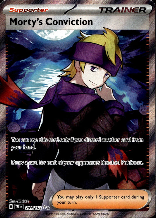 Morty's Conviction 201/162 Ultra Rare Temporal Forces Pokemon Near Mint