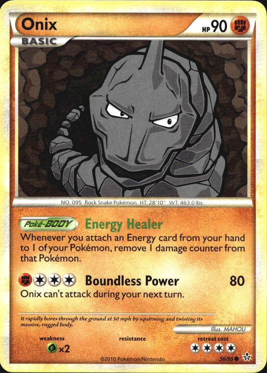 Onix 56/95 Common HGSS Unleashed Pokemon Near Mint