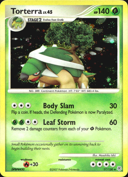 Torterra 17/130 Holo Rare Diamond & Pearl Pokemon Near Mint