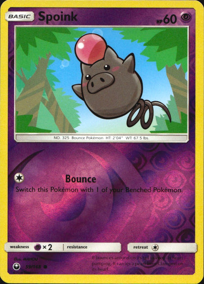 Spoink 59/168 Common Celestial Storm Pokemon Reverse Holo Near Mint