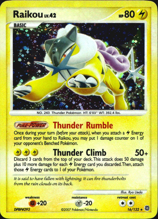 Raikou 16/132 Holo Rare Secret Wonders Pokemon Near Mint