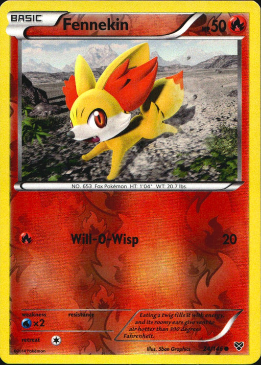 Fennekin 24/146 Common XY Pokemon Reverse Holo Near Mint
