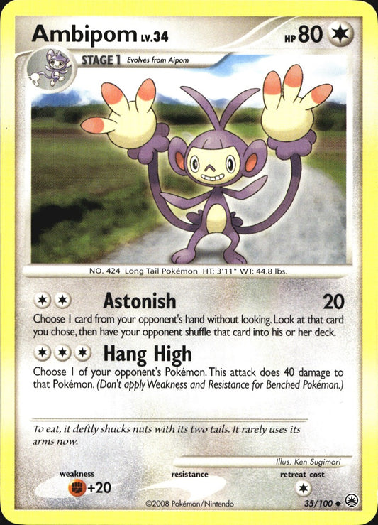 Ambipom 35/100 Uncommon Majestic Dawn Pokemon Near Mint