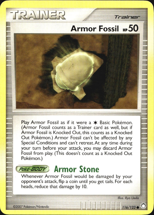 Armor Fossil 116/123 Common Mysterious Treasures Pokemon Near Mint