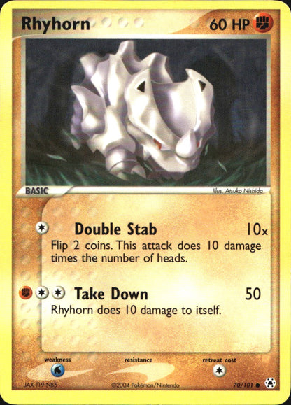 Rhyhorn 70/101 Common Hidden Legends Pokemon Near Mint