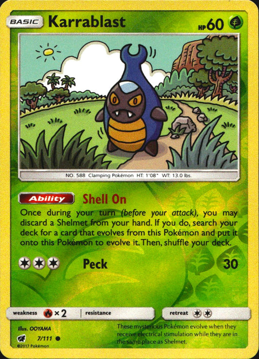 Karrablast 7/111 Common Crimson Invasion Pokemon Reverse Holo Near Mint