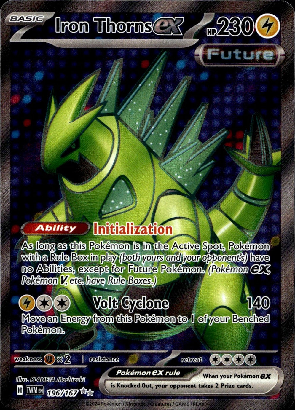 Iron Thorns ex 196/167 Ultra Rare Twilight Masquerade Pokemon Near Mint