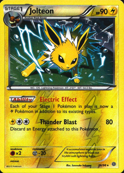 Jolteon 26/98 Holo Rare Ancient Origins Pokemon Reverse Holo Near Mint