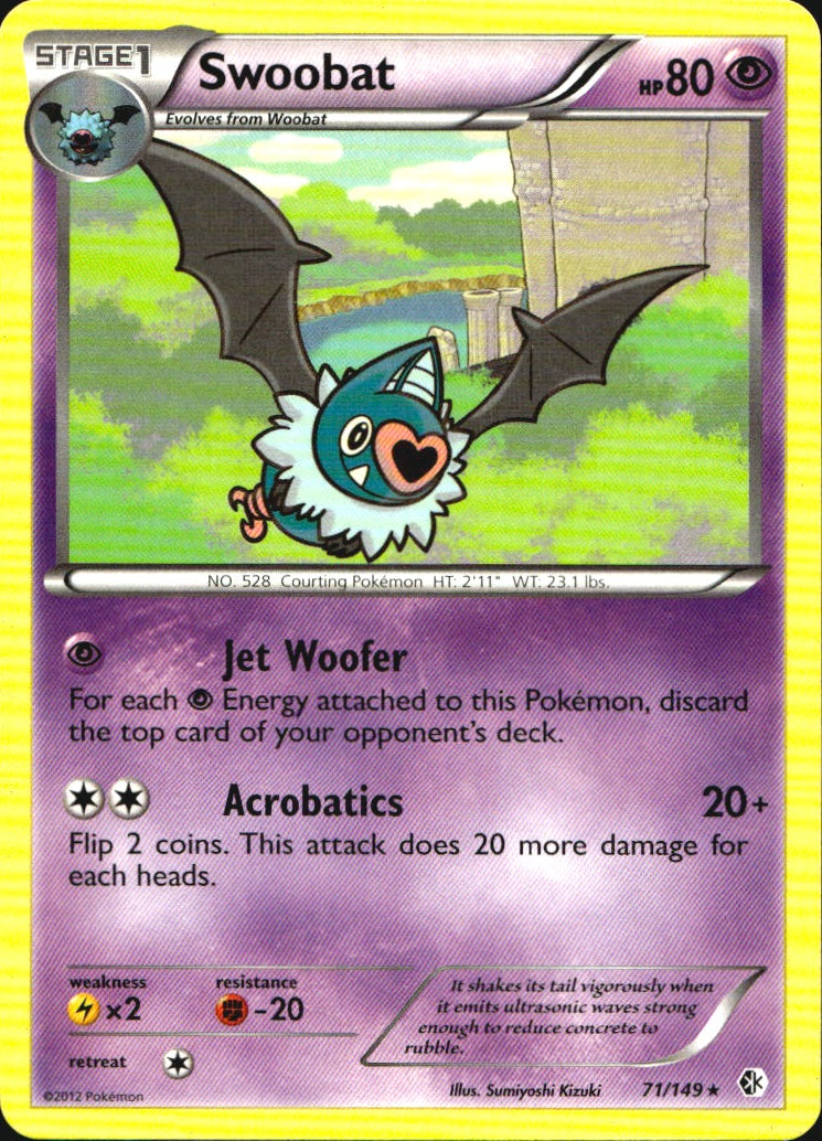 Swoobat 71/149 Rare Boundaries Crossed Pokemon Near Mint