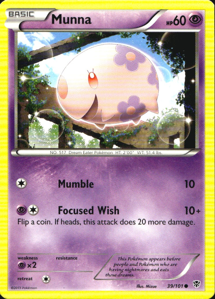 Munna 39/101 Common Plasma Blast Pokemon Near Mint