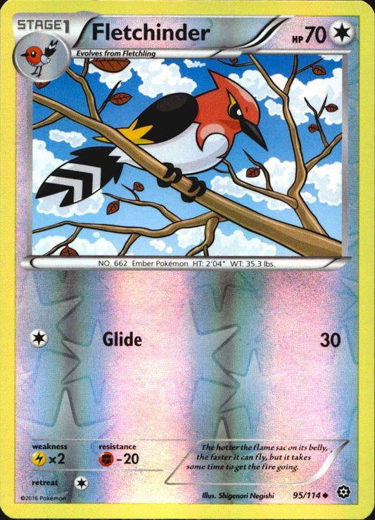 Fletchinder 95/114 Uncommon Steam Siege Pokemon Reverse Holo Near Mint
