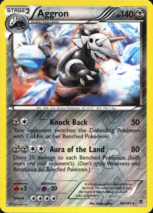 Aggron 59/101 Rare Plasma Blast Pokemon Reverse Holo Near Mint