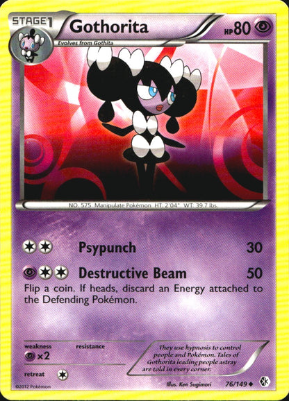 Gothorita 76/149 Uncommon Boundaries Crossed Pokemon Near Mint