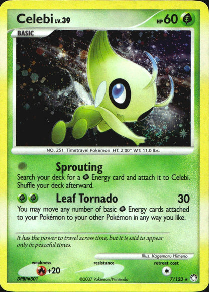 Celebi 7/123 Holo Rare Mysterious Treasures Pokemon Near Mint