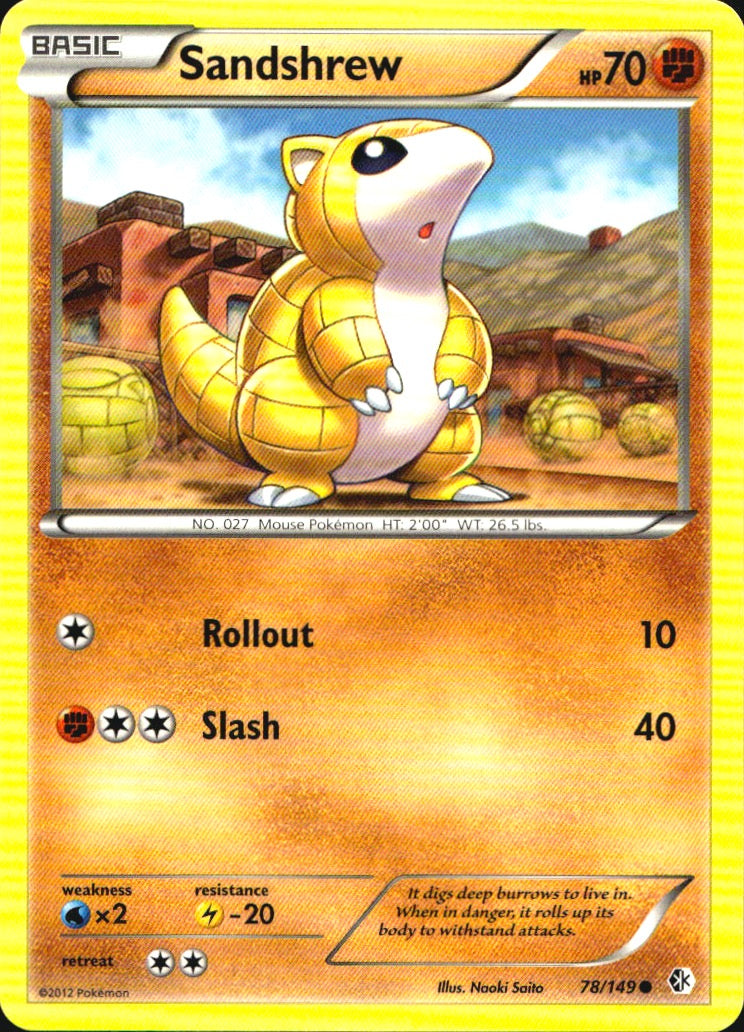 Sandshrew 78/149 Common Boundaries Crossed Pokemon Near Mint
