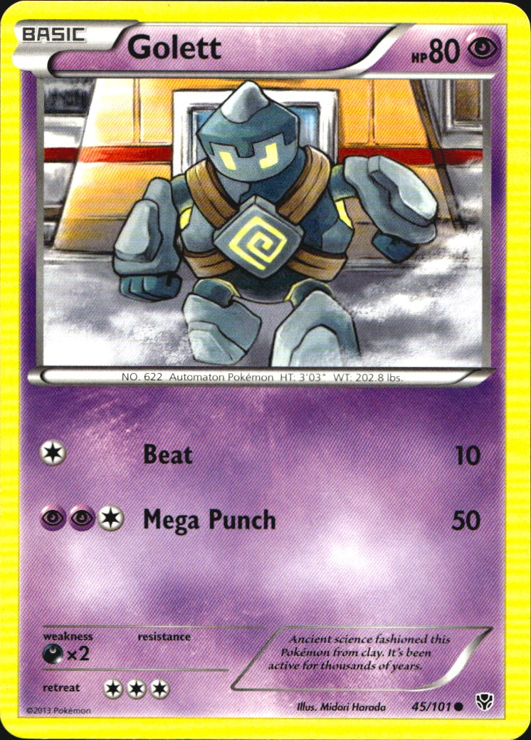 Golett 45/101 Common Plasma Blast Pokemon Near Mint