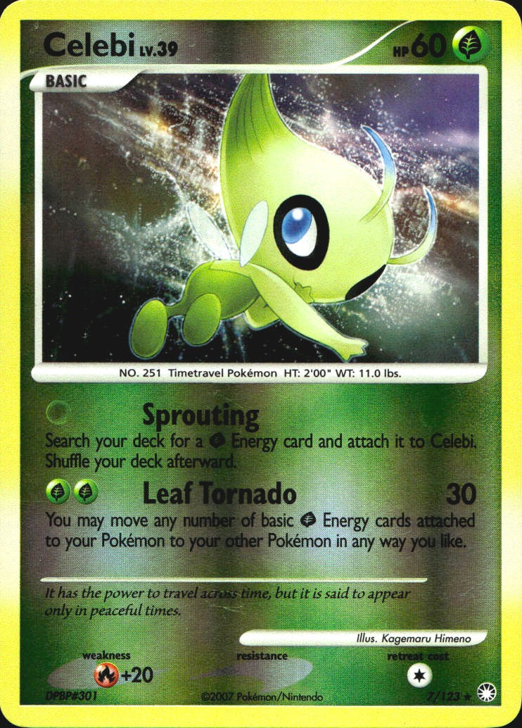 Celebi 7/123 Mysterious Treasures Pokemon Reverse Holo Near Mint
