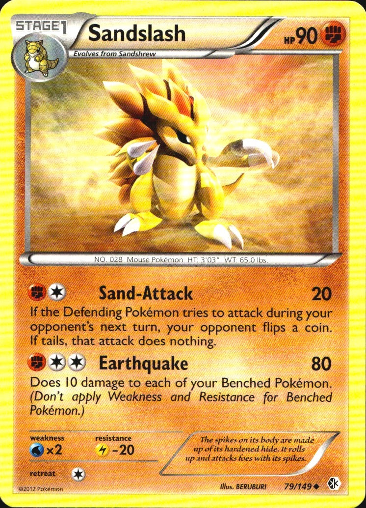 Sandslash 79/149 Uncommon Boundaries Crossed Pokemon Near Mint