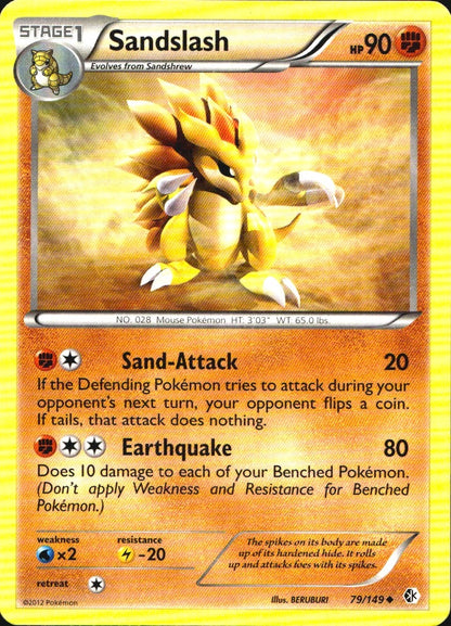 Sandslash 79/149 Uncommon Boundaries Crossed Pokemon Near Mint