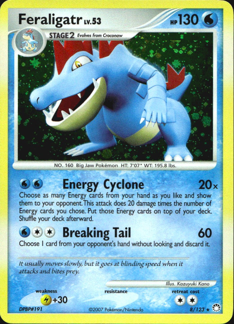 Feraligatr 8/123 Holo Rare Mysterious Treasures Pokemon Near Mint