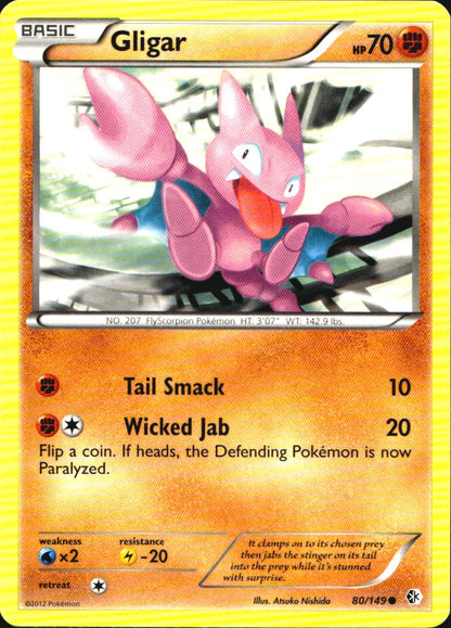 Gligar 80/149 Common Boundaries Crossed Pokemon Near Mint