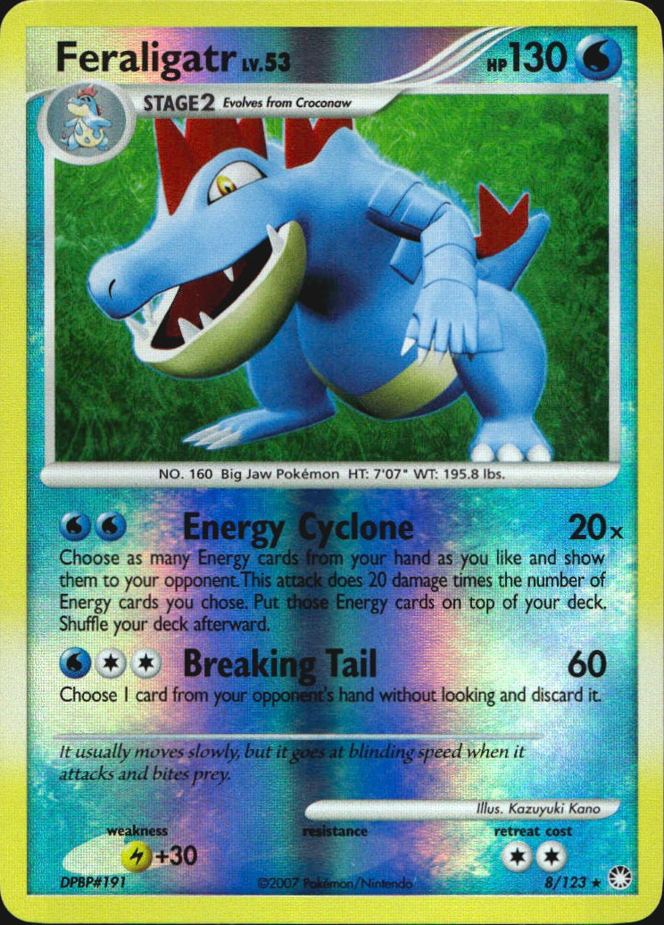 Feraligatr 8/123 Mysterious Treasures Pokemon Reverse Holo Near Mint