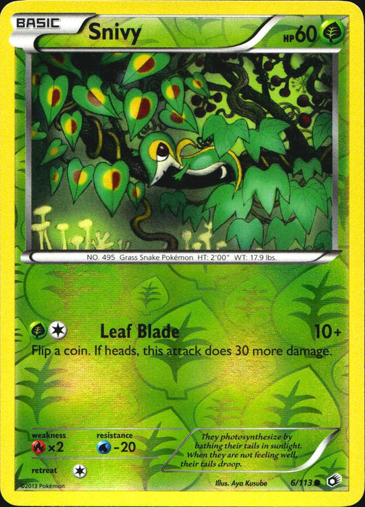 Snivy 6/113 Common Legendary Treasures Pokemon Reverse Holo Near Mint