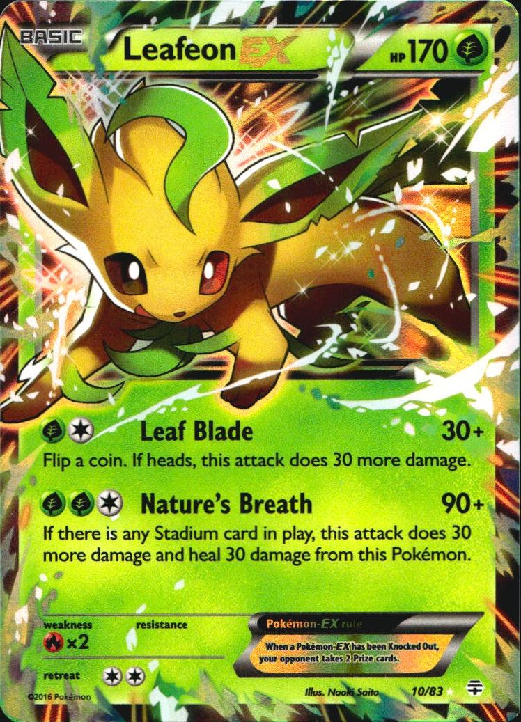 Leafeon EX 10/83 Holo Rare EX Generations Pokemon Near Mint