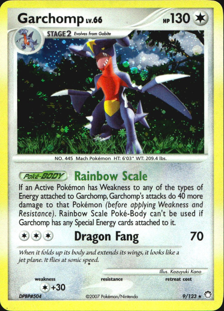 Garchomp 9/123 Holo Rare Mysterious Treasures Pokemon Near Mint