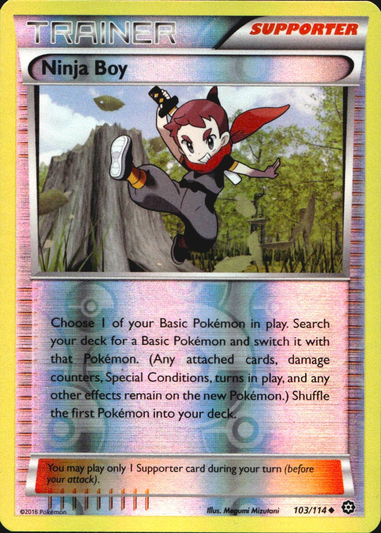 Ninja Boy 103/114 Uncommon Steam Siege Pokemon Reverse Holo Near Mint