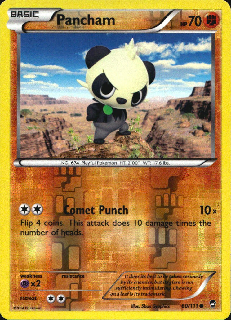 Pancham 60/111 Common Furious Fists Pokemon Reverse Holo Near Mint