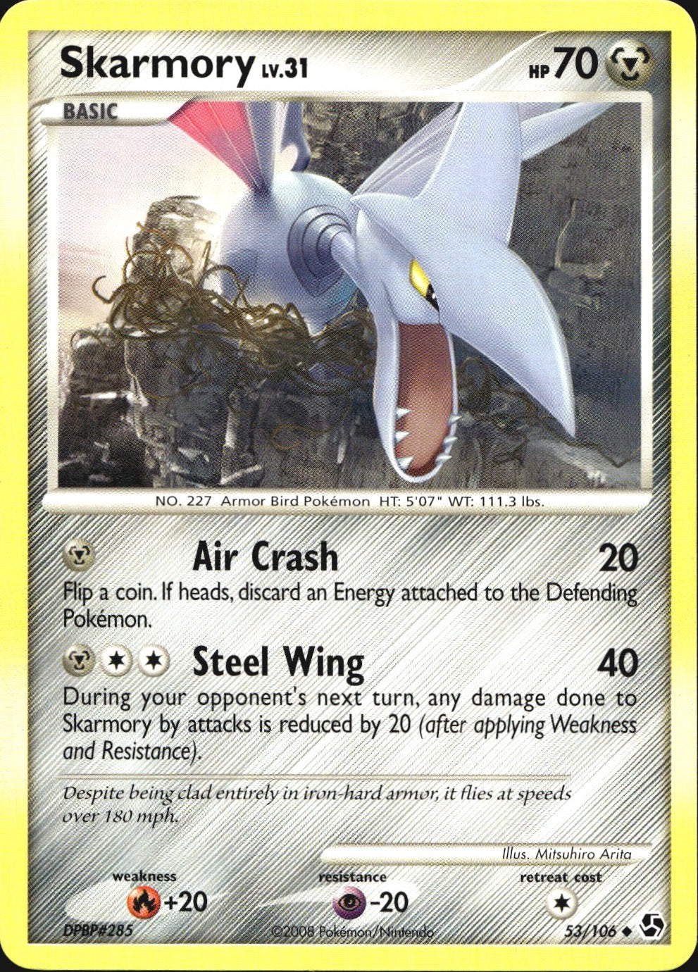 Skarmory 53/106 Uncommon Great Encounters Pokemon Near Mint
