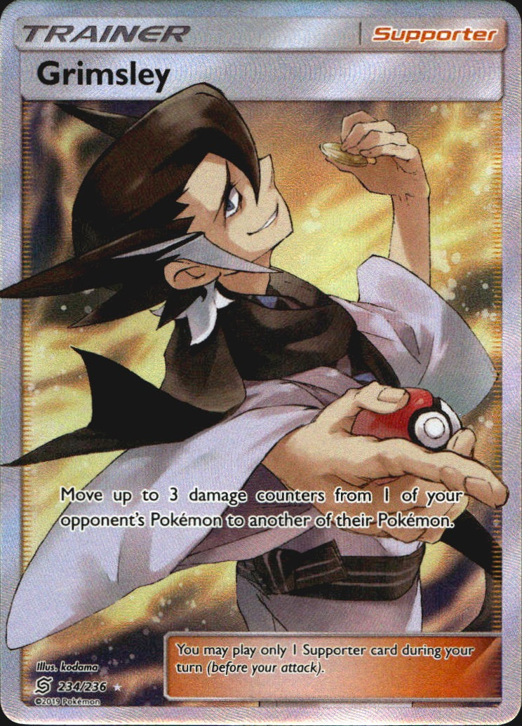 Grimsley 234/236 Rare Ultra Unified Minds Pokemon Near Mint