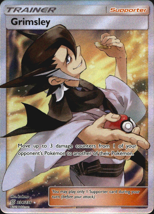 Grimsley 234/236 Rare Ultra Unified Minds Pokemon Near Mint
