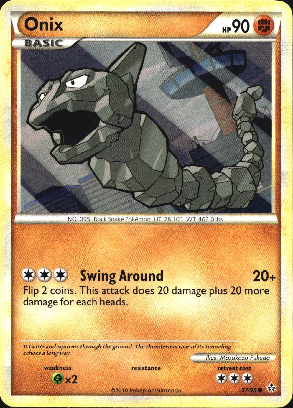 Onix 57/95 Common HGSS Unleashed Pokemon Near Mint