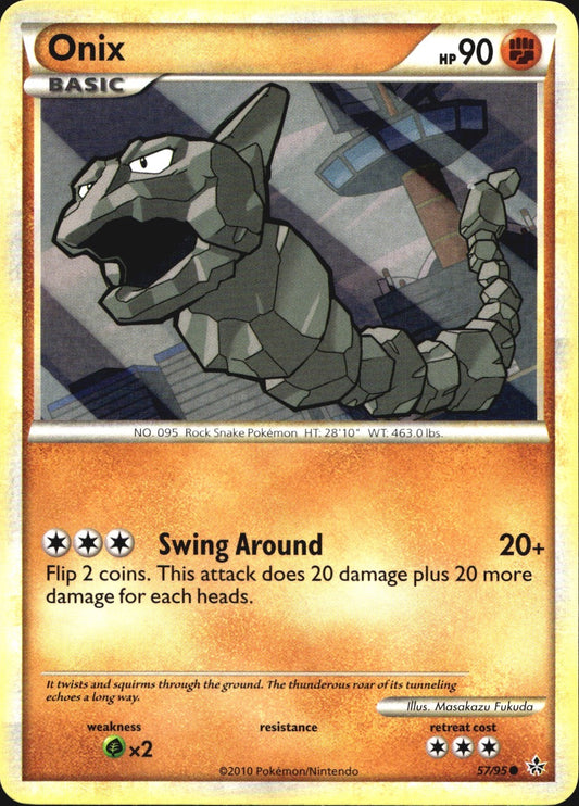 Onix 57/95 Common HGSS Unleashed Pokemon Near Mint