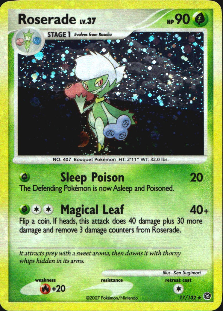 Roserade 17/132 Holo Rare Secret Wonders Pokemon Near Mint
